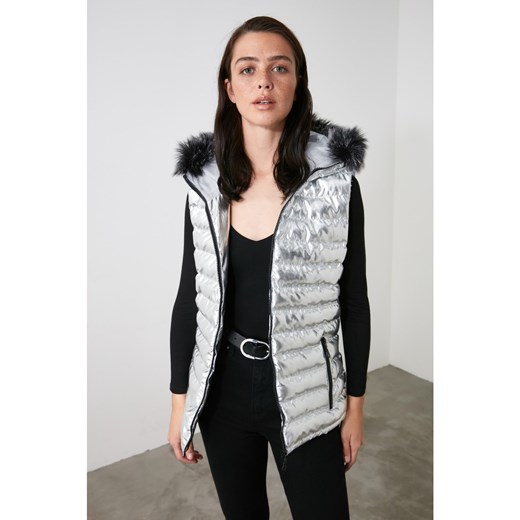 Trendyol Silver Hooded Shiny Inflatable Vest Trendyol S Factcool
