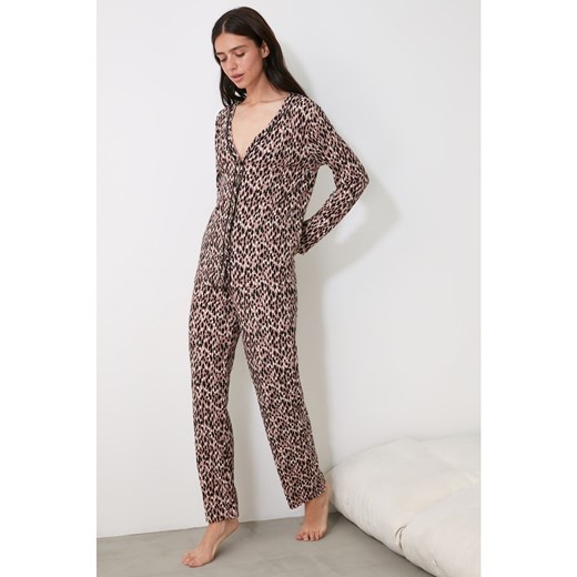 Trendyol Leopard Print Knitted Pajama Set Trendyol S Factcool