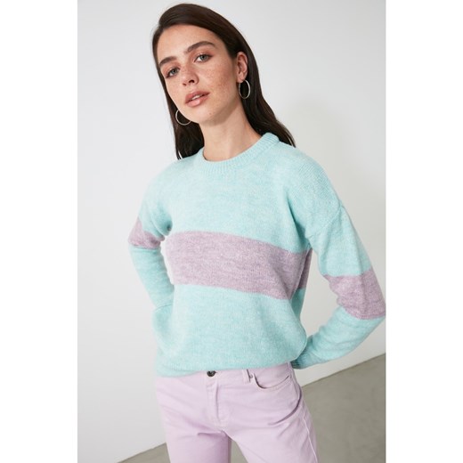 Trendyol Mint Striped Knitwear Sweater Trendyol S Factcool