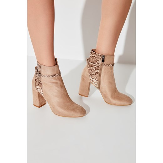 Trendyol Beige Suede Women's Boots Trendyol 39 Factcool