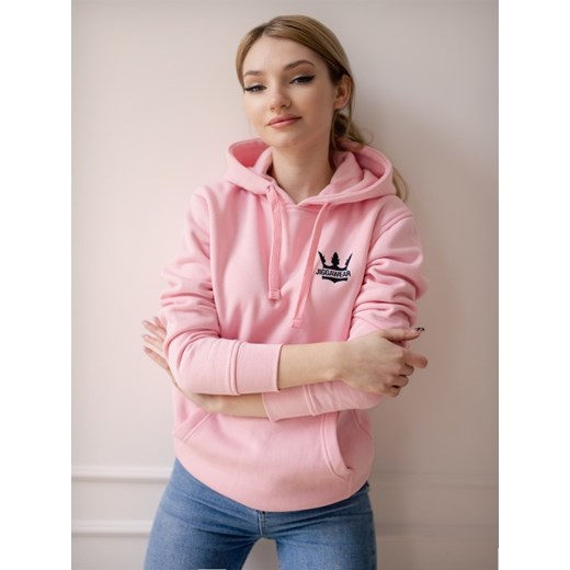 Damska Bluza Z Kapturem Jigga Crown Różowa Jigga Wear XL okazyjna cena UrbanCity.pl