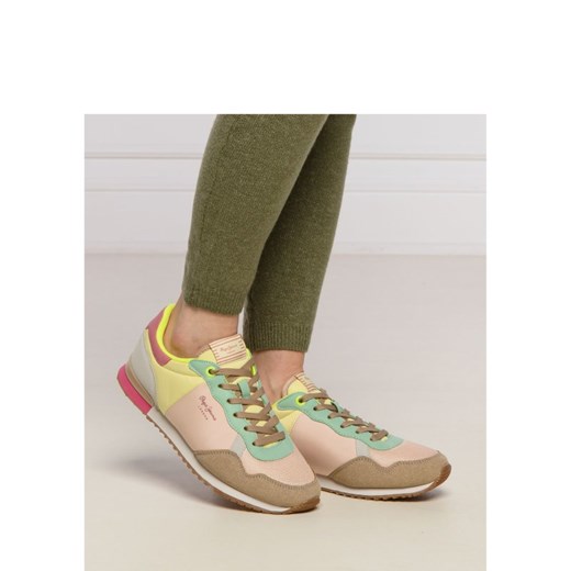 Pepe Jeans buty sportowe damskie sneakersy na wiosnę skórzane płaskie 