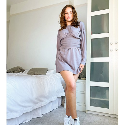 Missguided Tall sukienka z długim rękawem casual gorsetowa luźna