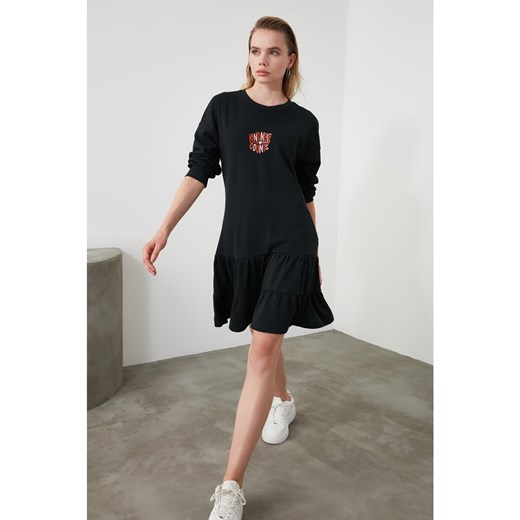 Trendyol Navy Embroidered Knitted Sweat Dress Trendyol XS Factcool