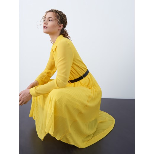 Mohito - Sukienka midi z paskiem - Żółty Mohito 38 Mohito