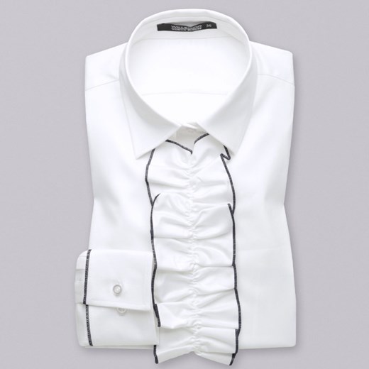 Biała bluzka z przypinanymi żabotami Willsoor 42 promocja Willsoor