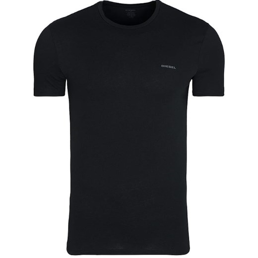 T-shirt męski Diesel z krótkim rękawem czarny z bawełny 