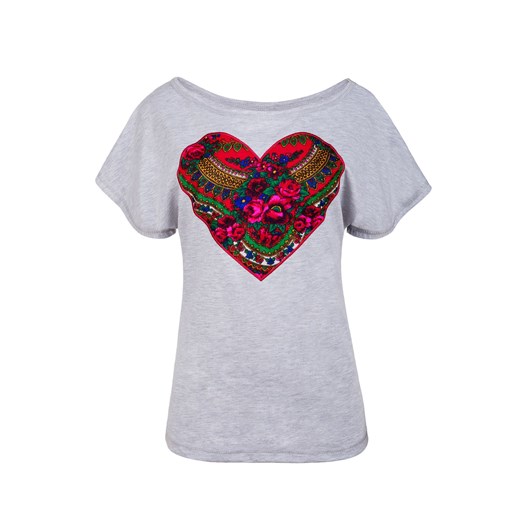 Damska koszulka z sercem ze sklepu JK-Collection w kategorii Bluzki damskie - zdjęcie 106439125