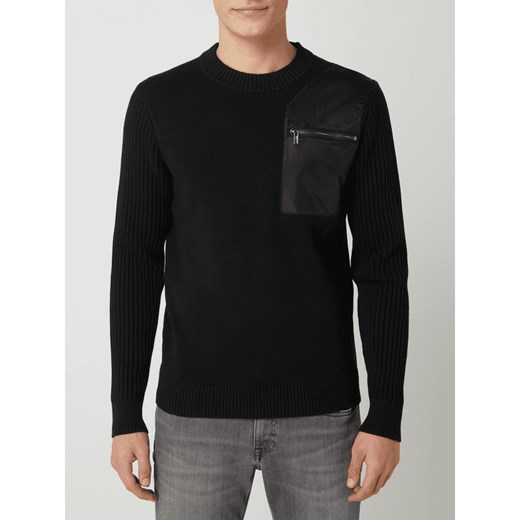 Sweter z kieszeniami zapinanymi na zamek błyskawiczny model ‘Spatchono’ M promocyjna cena Peek&Cloppenburg 