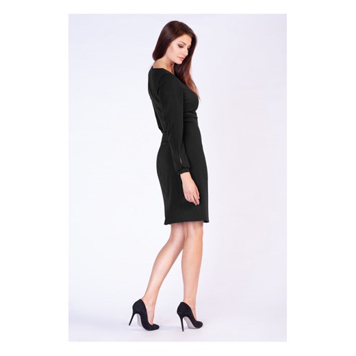 Elegancka Ołówkowa Sukienka D060 czarna 36 butik-choice