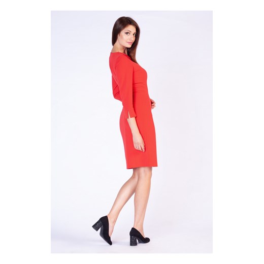 Ołówkowa Wizytowa Sukienka D057 czerwona 44 butik-choice