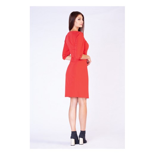 Ołówkowa Midi Sukienka D054 czerwona 38 butik-choice