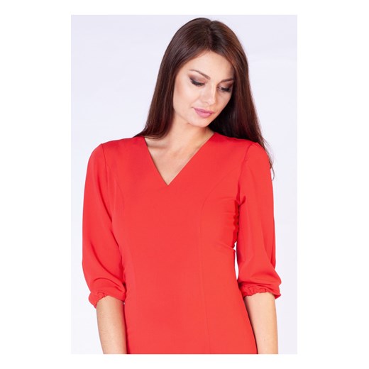 Ołówkowa Midi Sukienka D054 czerwona 42 butik-choice