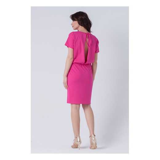 Bawełniana Sukienka z Odkrytymi Plecami Cleo Fuksja L/XL butik-choice