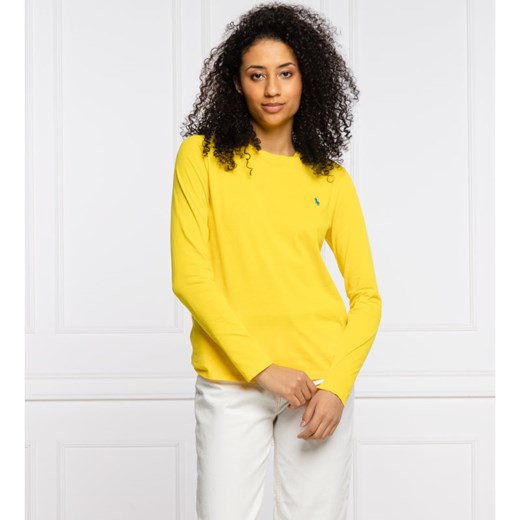 Bluzka damska Polo Ralph Lauren z długim rękawem żółta z okrągłym dekoltem 