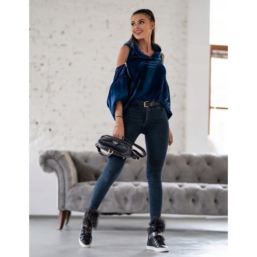 Czarna bluza damska Cocomore z elastanu 
