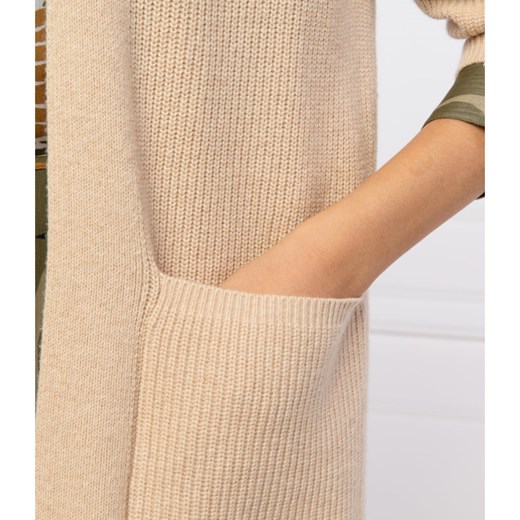 Brązowy sweter damski Hugo Boss z dekoltem w literę v