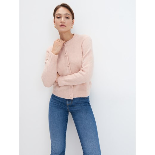 Sweter damski różowy Mohito z okrągłym dekoltem