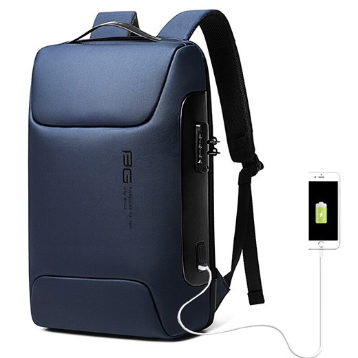 Antykradzieżowy plecak Bange na laptopa 15,6" BG-7216 z USB Kolor: niebieski inBag