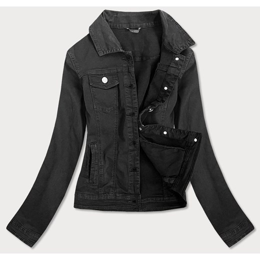 Taliowana jeansowa kurtka damska czarna (f2331) ze sklepu goodlookin.pl w kategorii Kurtki damskie - zdjęcie 106712038