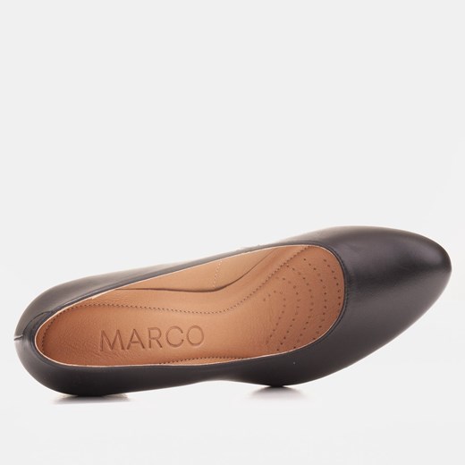 Czółenka czarne z metalicznym obcasem pepitka Marco Shoes 41 promocyjna cena Marco Shoes