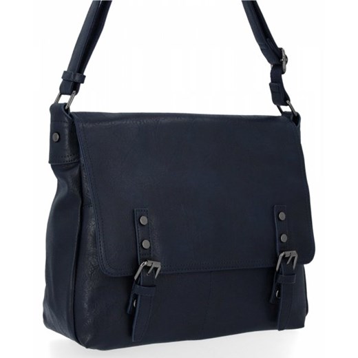 Listonoszka Herisson matowa granatowa na ramię średnia 