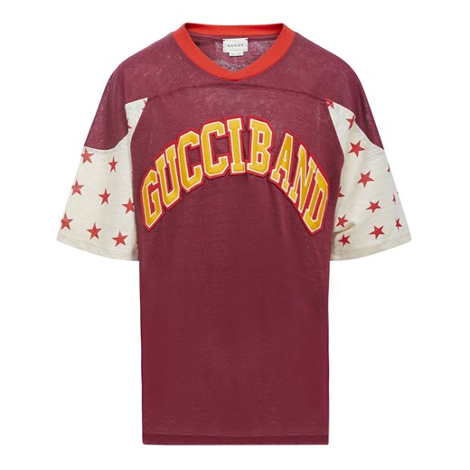 T-shirt chłopięce Gucci czerwony z krótkim rękawem 