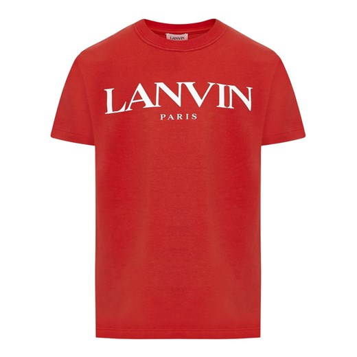 T-shirt chłopięce czerwony Lanvin w nadruki letni bawełniany 