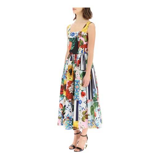 Sukienka Dolce & Gabbana z dekoltem v na ramiączkach na lato na spacer 