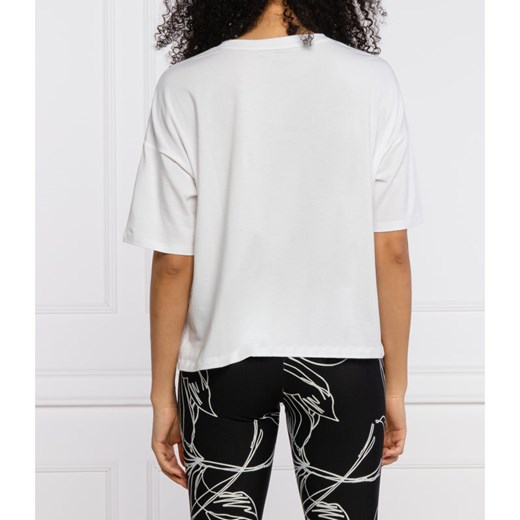 Bluzka damska DKNY z krótkimi rękawami z napisem biała 