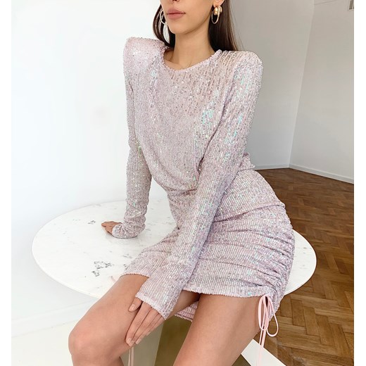 Sukienka ALMI PINK GLOW srebrny XS Pola Rudnicki XS efancy.pl