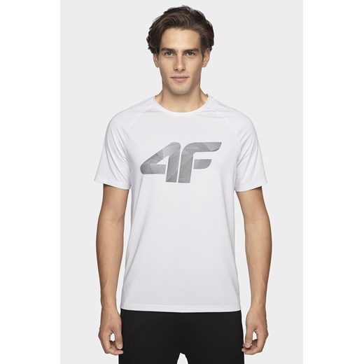 Koszulka do biegania męska TSMF273 - biały XXL okazyjna cena 4F