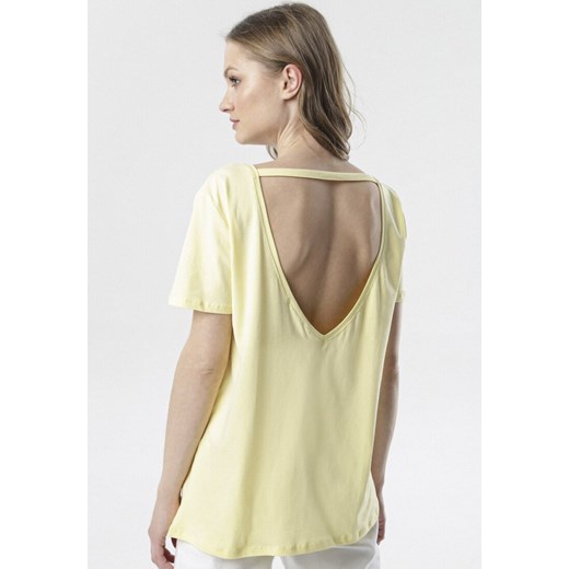 Jasnożółty T-shirt Petotai XL wyprzedaż Born2be Odzież