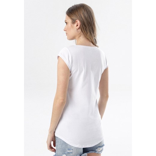 Biały T-shirt Noelori M Born2be Odzież okazja