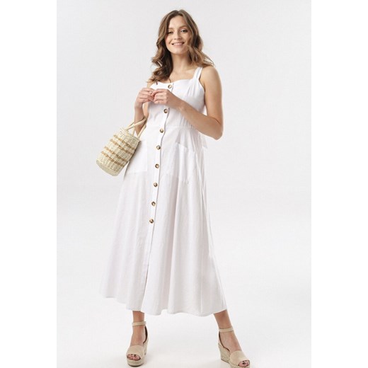 Biała Sukienka Shemala L/XL okazyjna cena Born2be Odzież