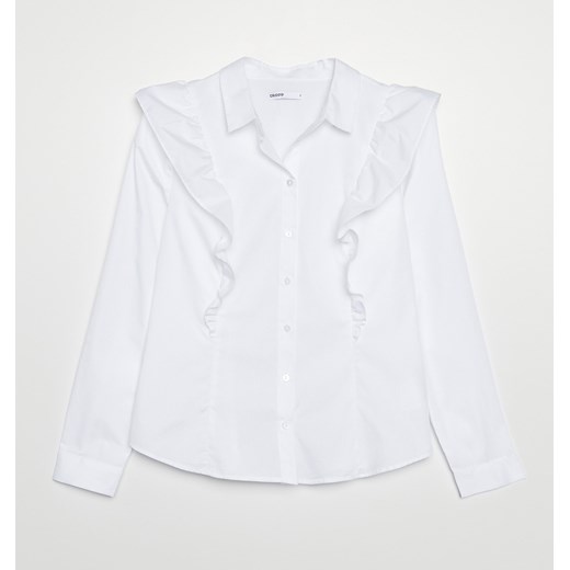 Cropp - Koszula z falbankami - Biały Cropp L okazyjna cena Cropp