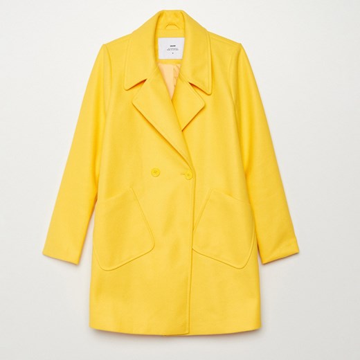Cropp - Dwurzędowy płaszcz oversize - Żółty Cropp XS Cropp