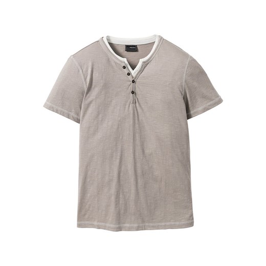 T-shirt henley w optyce 2 w 1, krótki rękaw | bonprix 52/54 (L) bonprix - Allani
