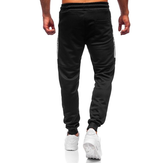 Czarne spodnie męskie dresowe Denley JX8113-1 L okazja Denley