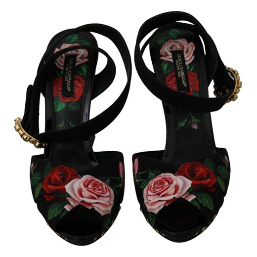 Sandały na obcasie z kryształkami Roses Dolce & Gabbana 37 1/2 okazja showroom.pl