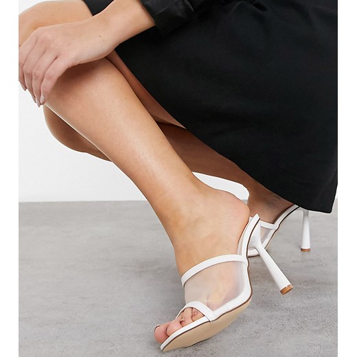 Truffle Collection – Białe mule ślubne na obcasie, na szeroką stopę-Biały Truffle Collection 37 Asos Poland wyprzedaż