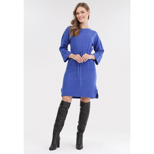 Ciemnoniebieska Sukienka Mezlith L/XL okazyjna cena Born2be Odzież