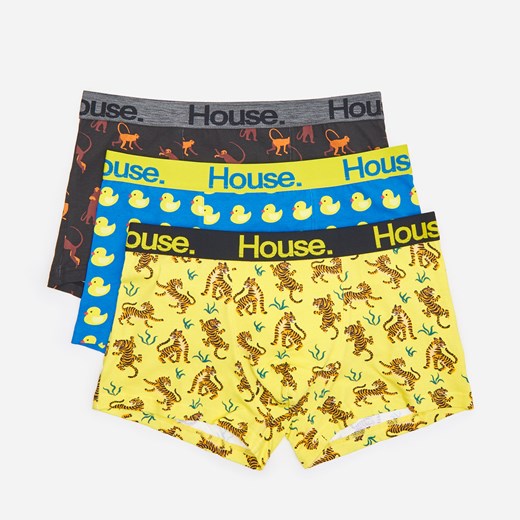 House - 3 pack bokserek z nadrukiem - Wielobarwny House XXL wyprzedaż House