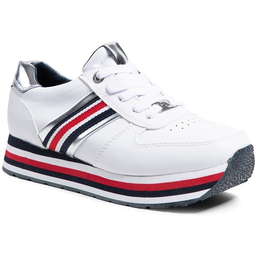 Buty sportowe damskie białe Tom Tailor sneakersy wiązane ze skóry ekologicznej 