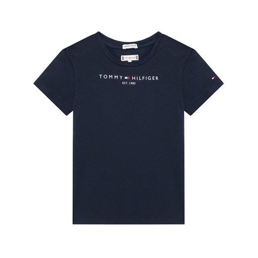T-shirt chłopięce Tommy Hilfiger granatowy z napisem 