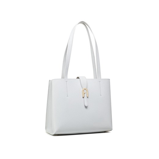 Shopper bag Furla matowa biała na ramię 