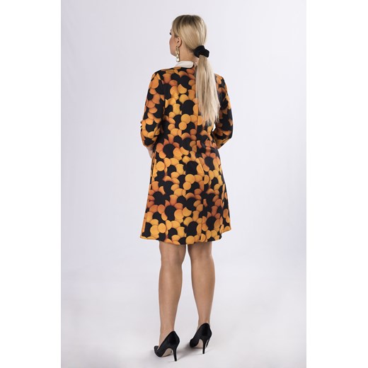 wzorzysta sukienka z kołnierzykiem Moda Dla Ciebie Moda Dla Ciebie