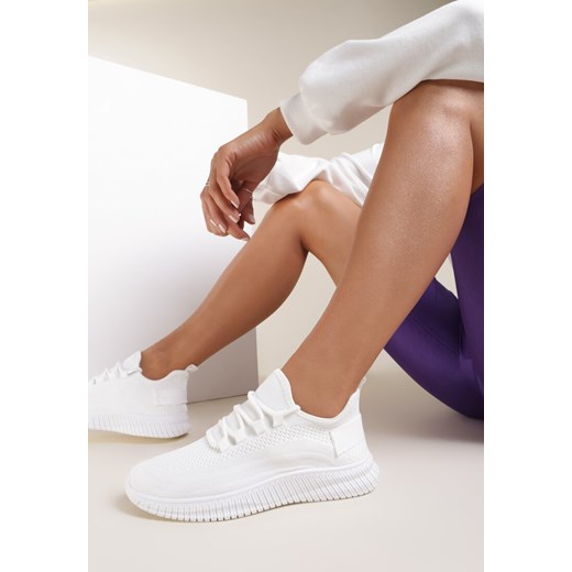 Buty sportowe damskie białe Renee sneakersy wiązane 