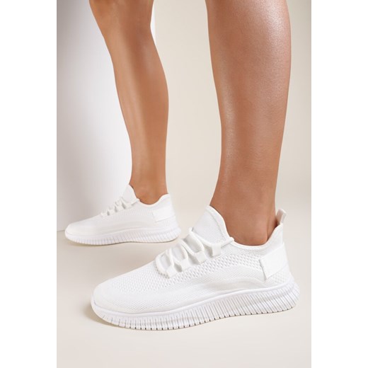 Buty sportowe damskie Renee sneakersy białe na wiosnę wiązane 