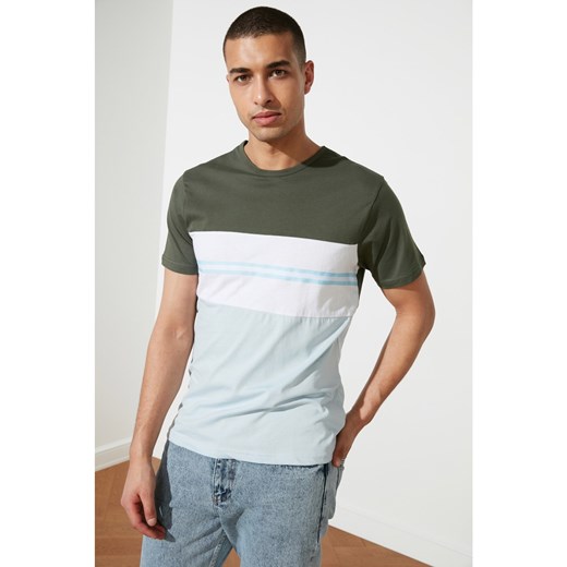 Trendyol Haki Men's Striped T-Shirt Trendyol XL Factcool